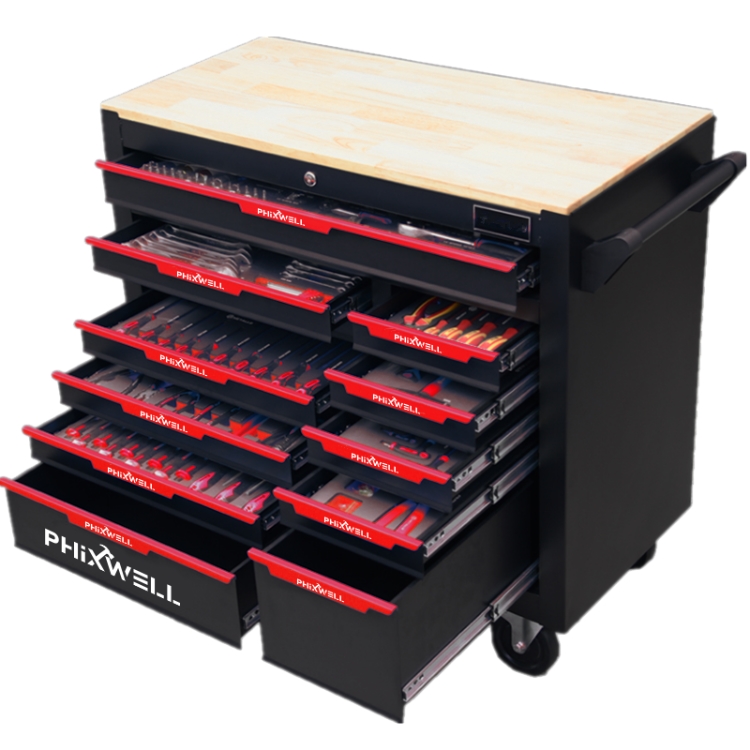 PHIXWELL 12-Drawer Heavy-Duty Tool Cabinet for Large Shops