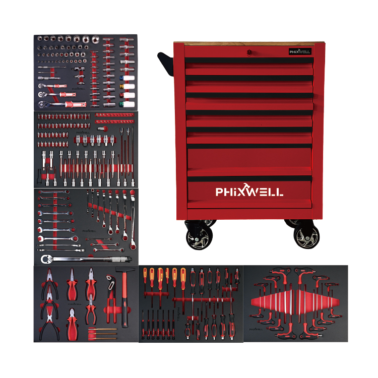 719506 PHIXWELL 7 drawers storage cabinet with wooden countertop