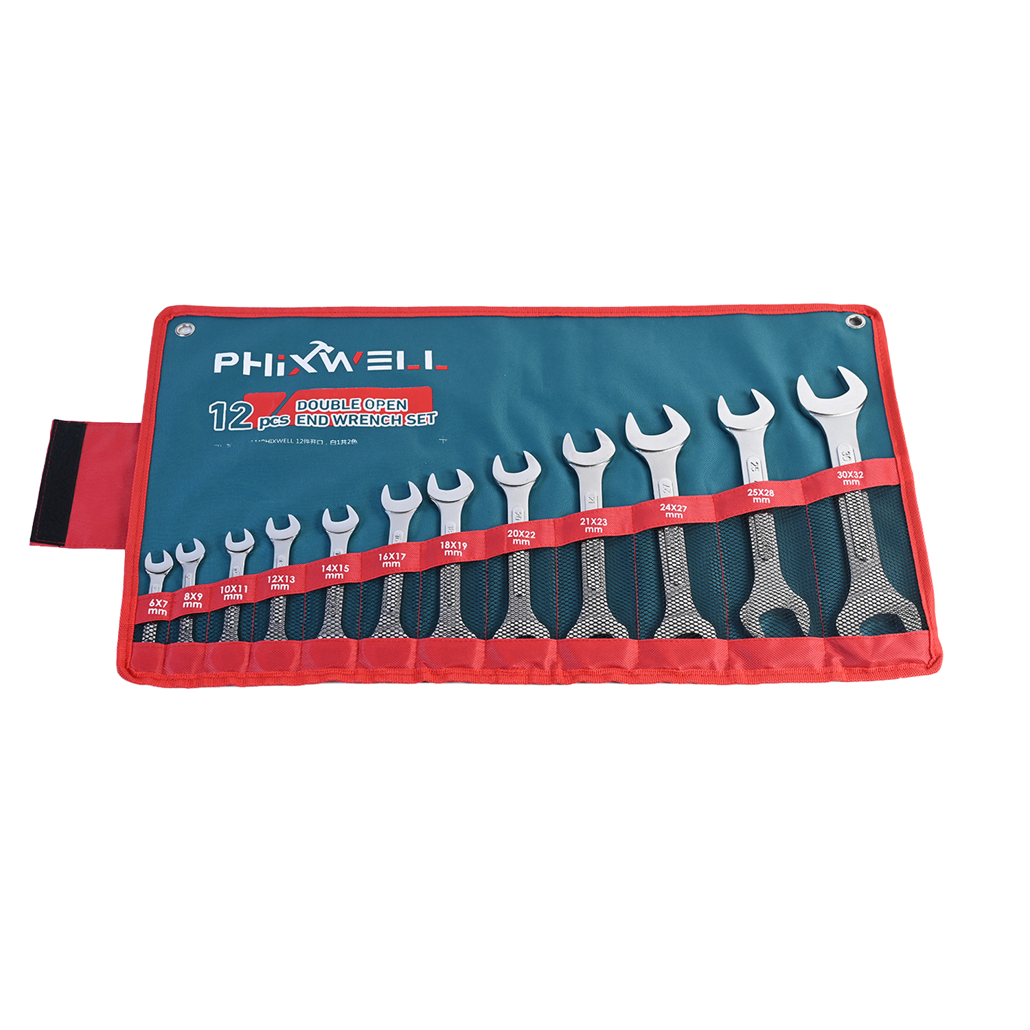 717534 PHIXWELL 12 PCS Double-Headed Ribbed Wrench Set