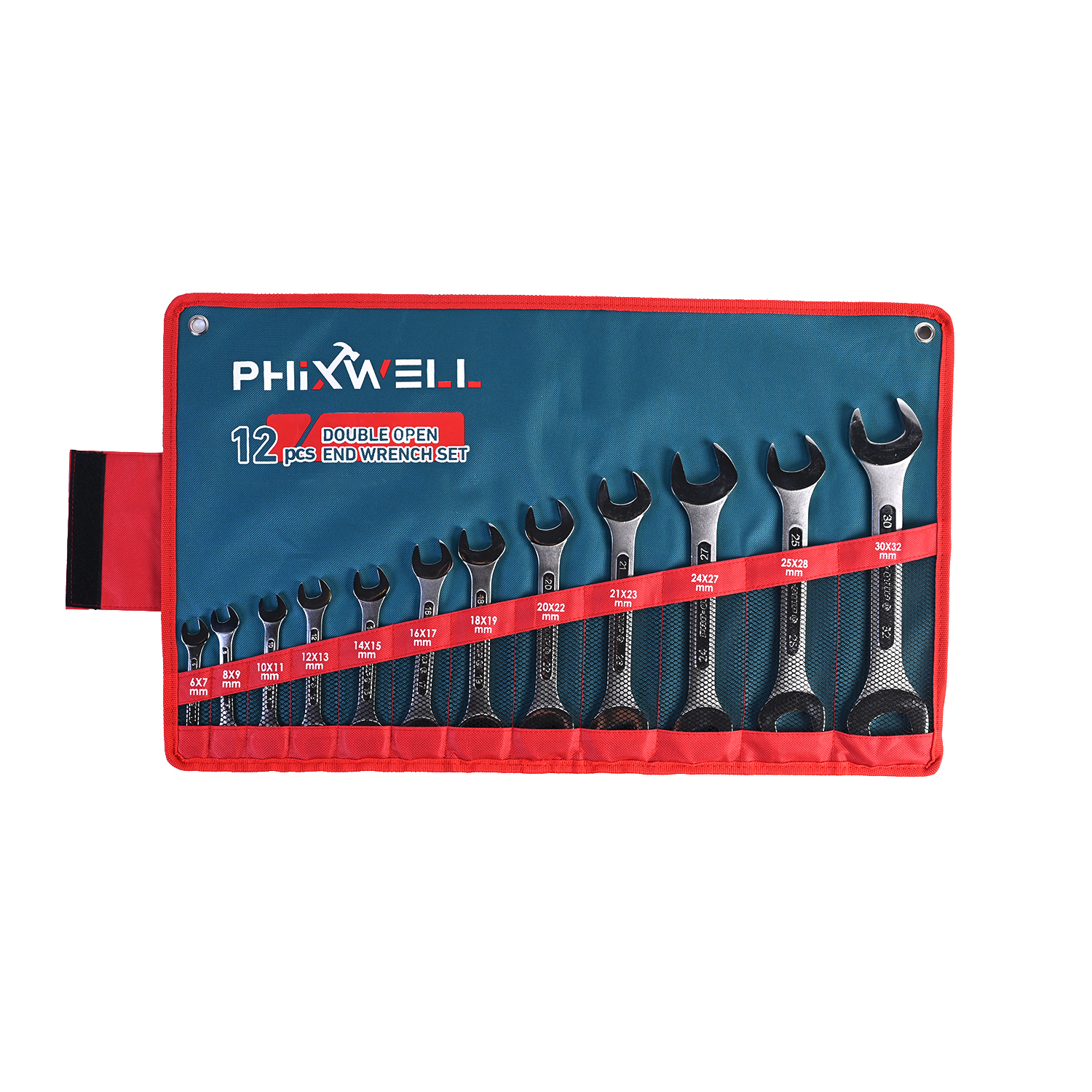 717534 PHIXWELL 12 PCS Double-Headed Ribbed Wrench Set