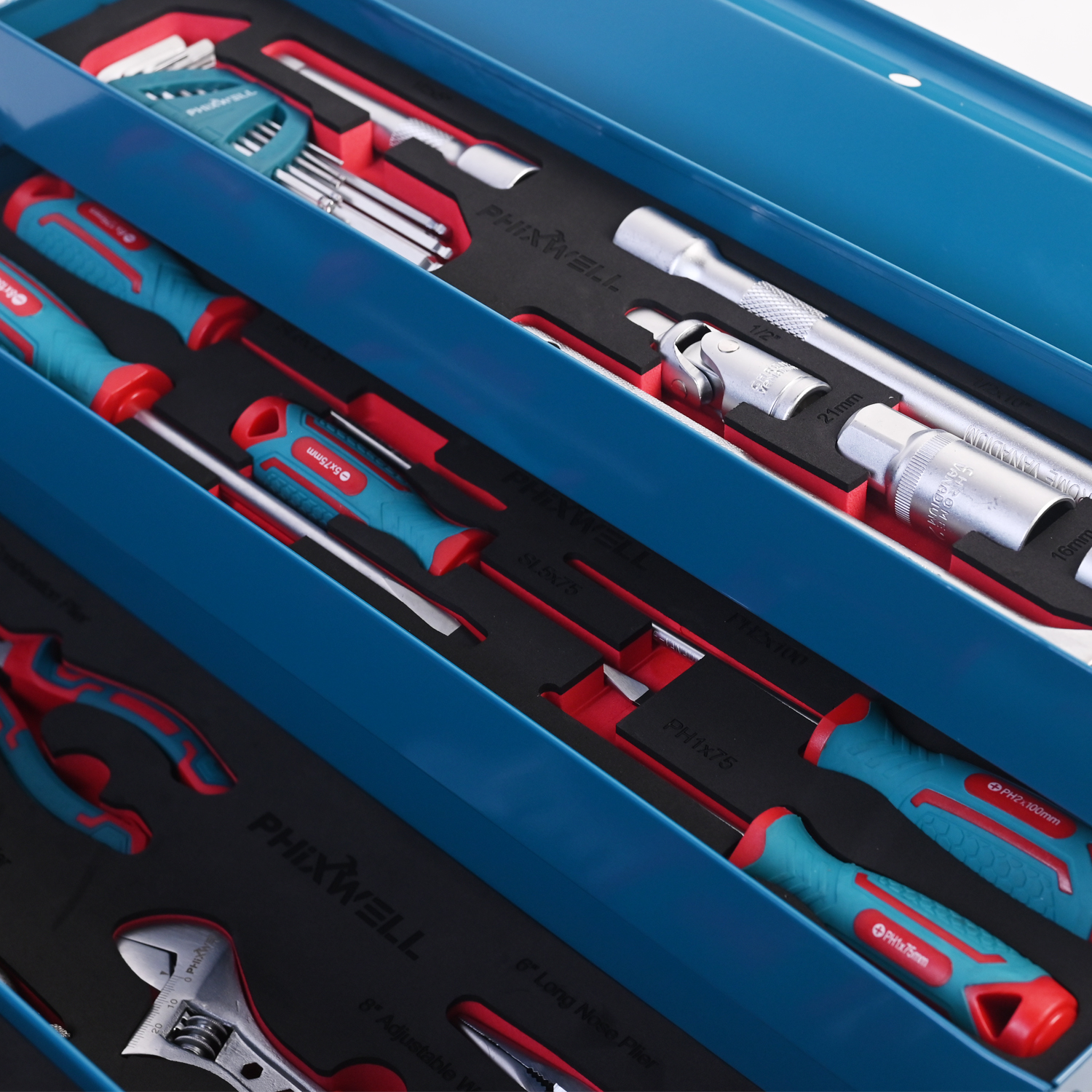 717302  PHIXWELL  56 pcs household iron box hand tool set